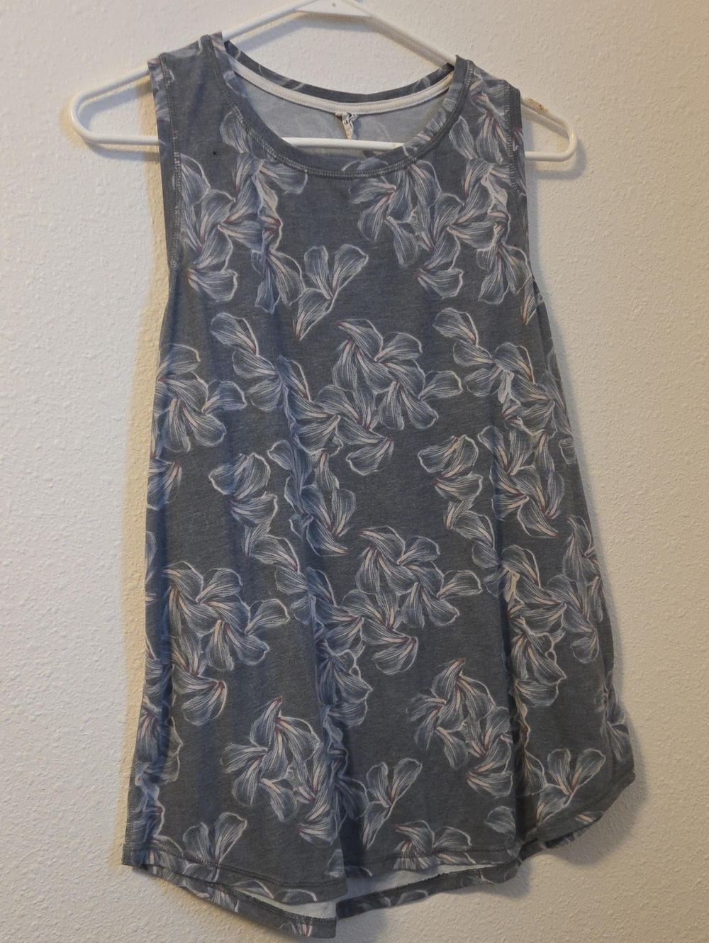 Champion Floral Swing Tank Top - Gray with White & Blush Accents